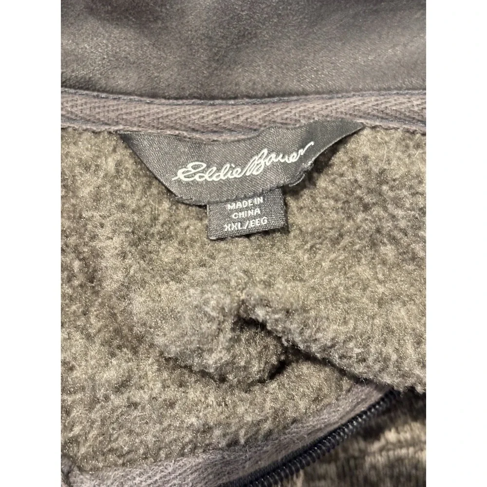 Eddie Bauer Sweater Men 2XL Gray 1/4‎ Zip Hiking Fleece Outdoors Gorpcore